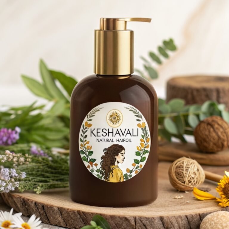 Keshavli Natural Hair Oil made with pure ayurvedic herbs for hair growth, dandruff control, and thicker Indian hair. Herbal and natural hair oil for daily use.